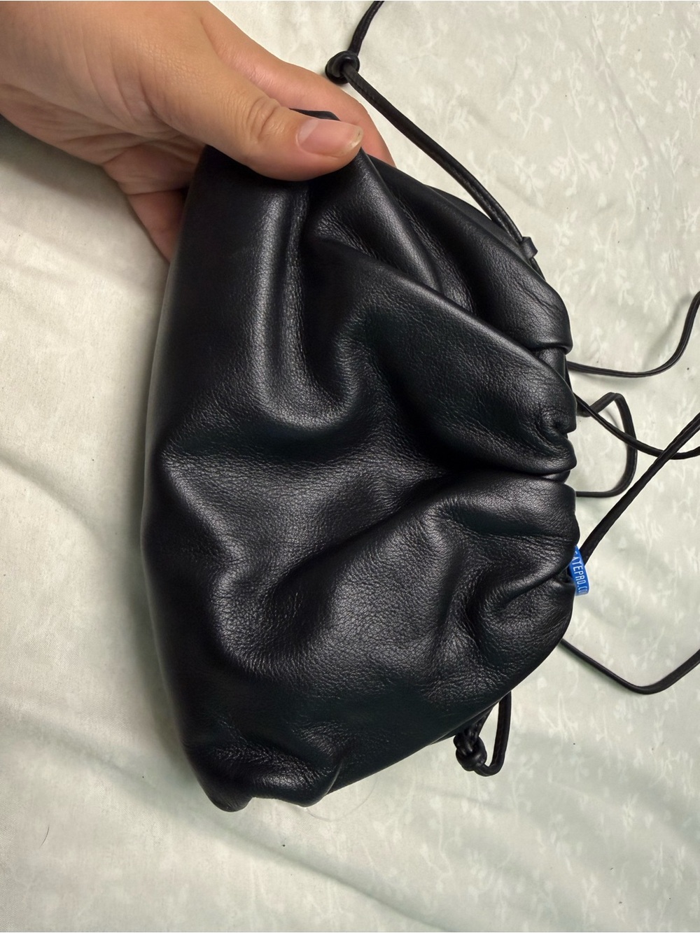 Bottega Veneta Black  Drawstring Pouch Crossbody